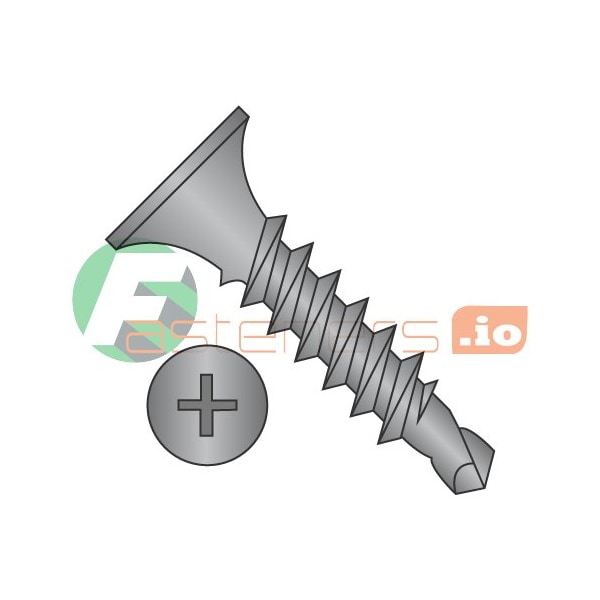 Newport Fasteners Drywall Screw, #7 x 1-5/8 in, Steel, Flat Head Phillips Drive, 5000 PK 289931 - main